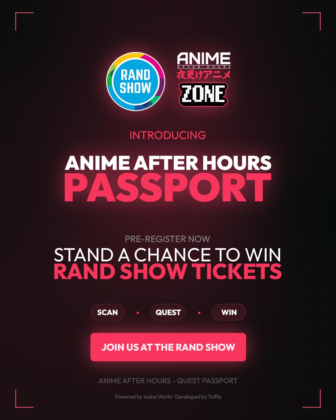 Anime After Hours passport event campaign design by 11+4 Studios