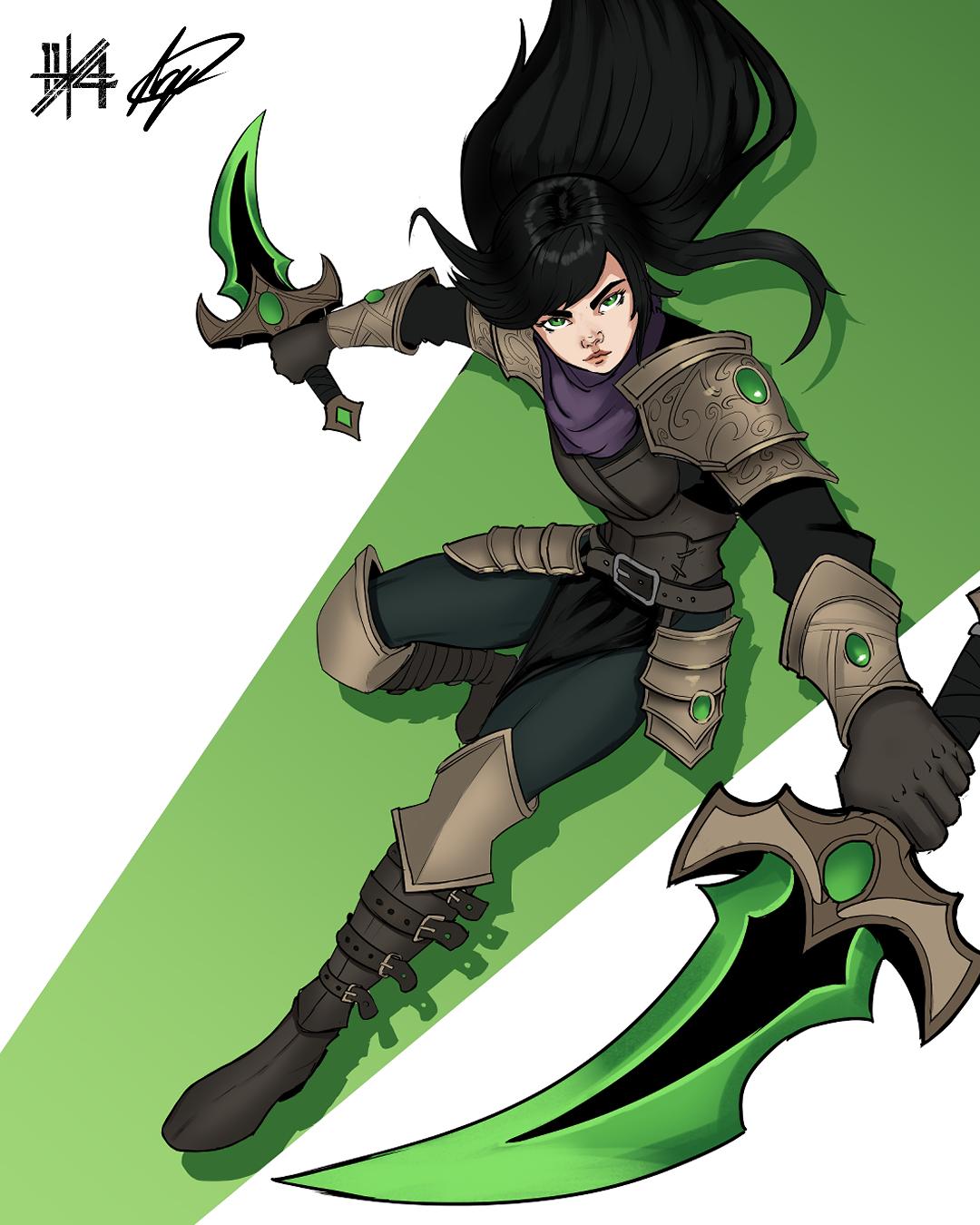 Original rogue character concept art by Angelo Sgroi of 11+4 Studios